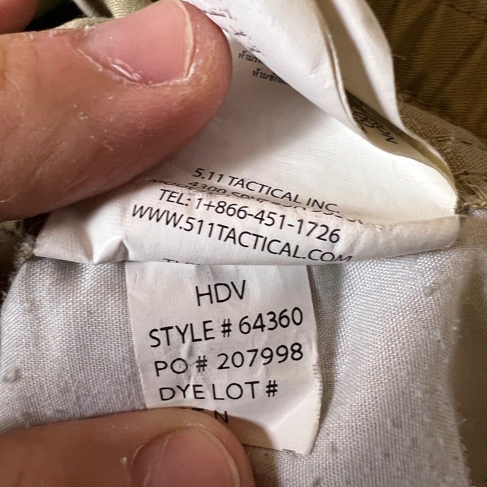 5.11 Tactical Cargo Pants Mens 34x32 Tan Good Ripstop Utility Workwear - Picture 8 of 9